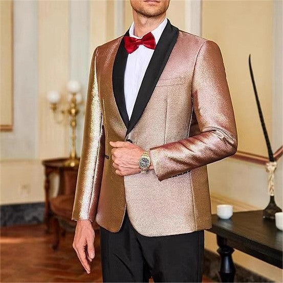 Herren Glänzender Smokingsakko mit klassischen Details Aliams