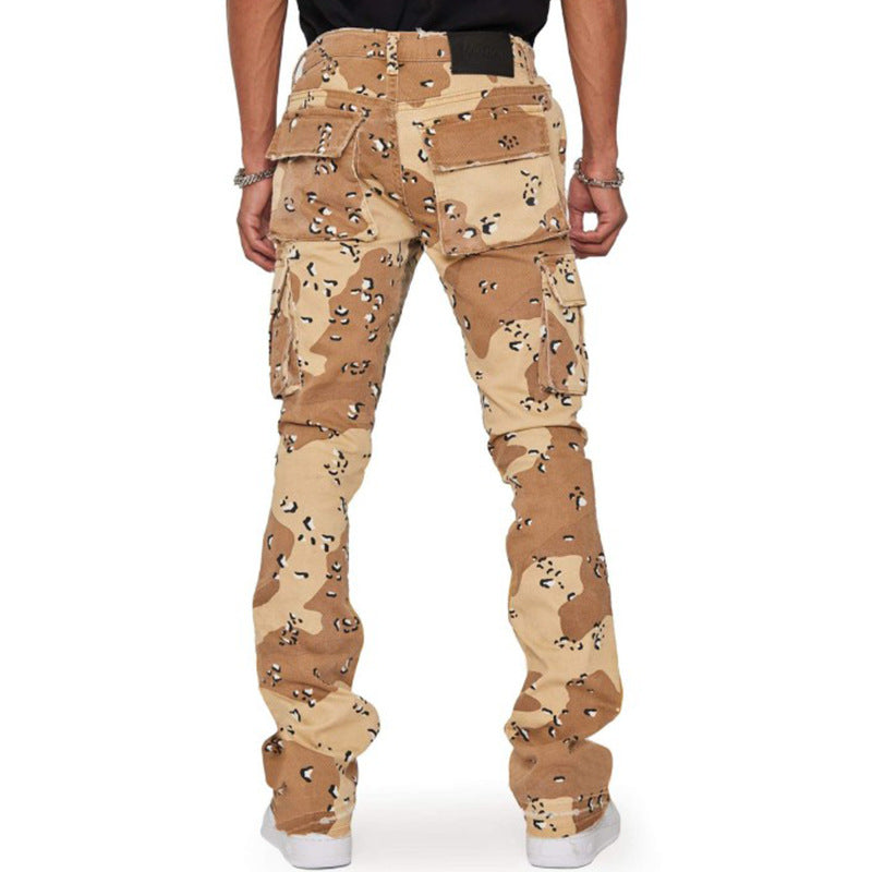 Herren Cargohose mit modernem Tierdruck und praktischen Seitentaschen Aliams