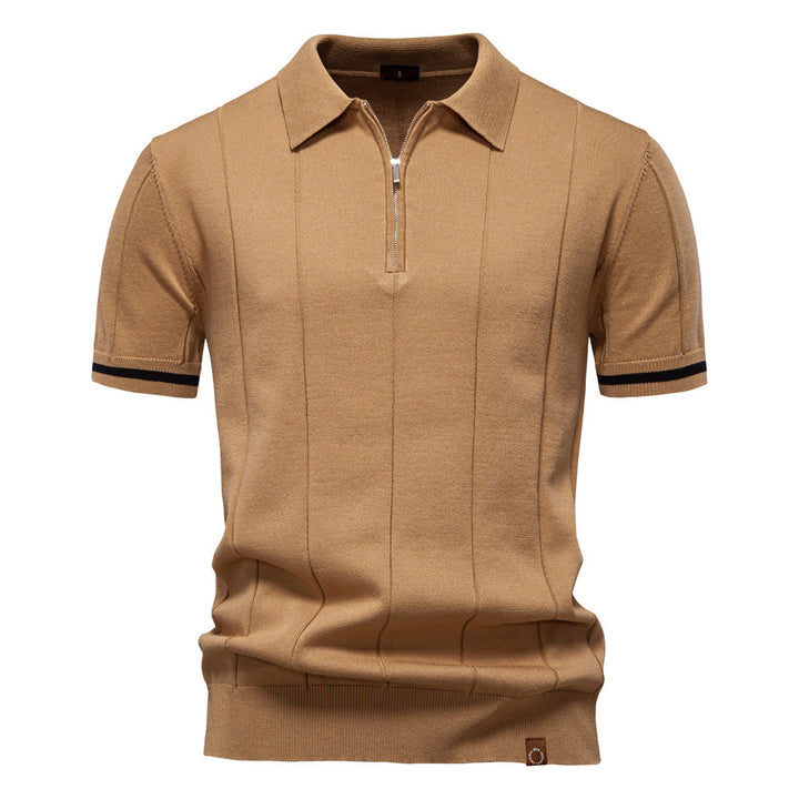 Herren Polohemd mit kurzer Knopfleiste und strukturiertem Design Aliams