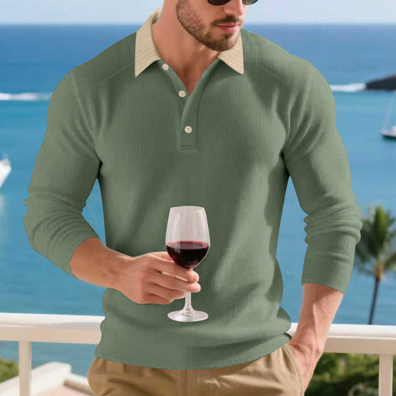 Herren stilvoller Poloshirt mit strukturiertem Design Aliams