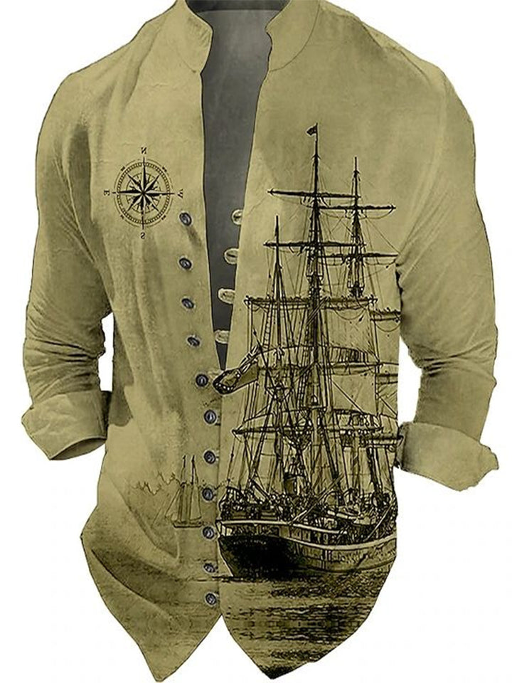 Herren Weste mit nostalgischem maritimem Schiffsdesign Aliams