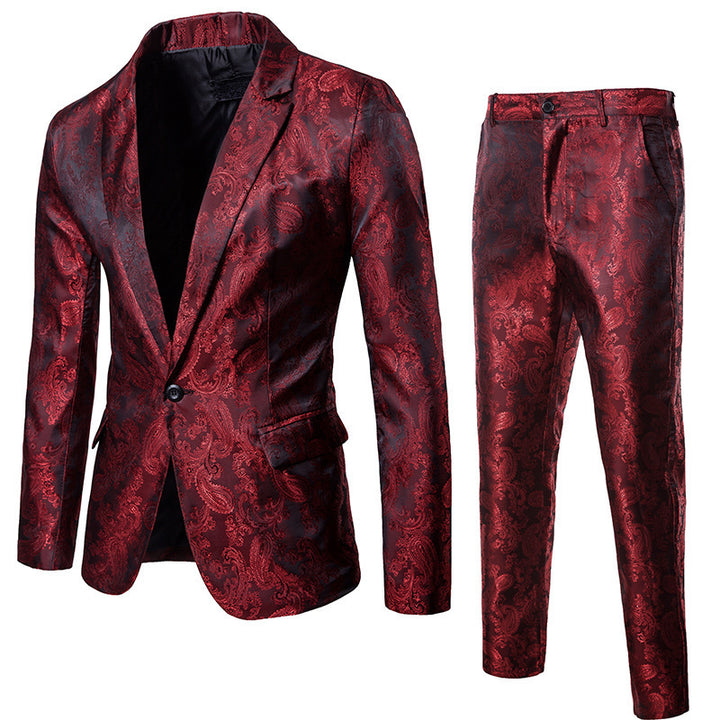 Herren elegantes Anzug-Set mit feinem Paisleymuster Aliams