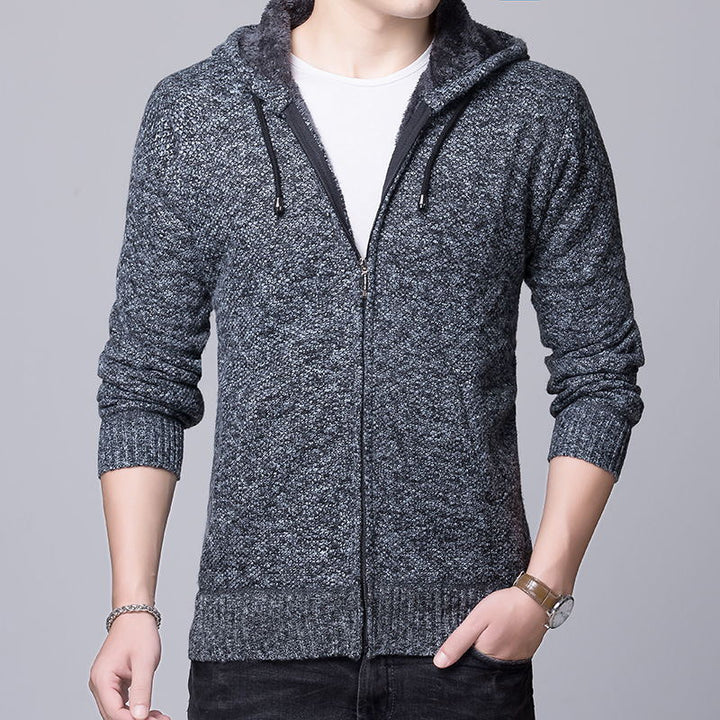 Herren gemütliche Kapuzenjacke mit fleecegefüttertem Innenleben Aliams