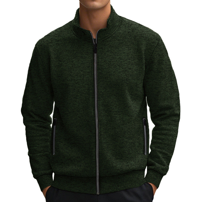 Herren sportliche Zip-Jacke mit hohem Kragen und reflektierenden Akzenten Aliams