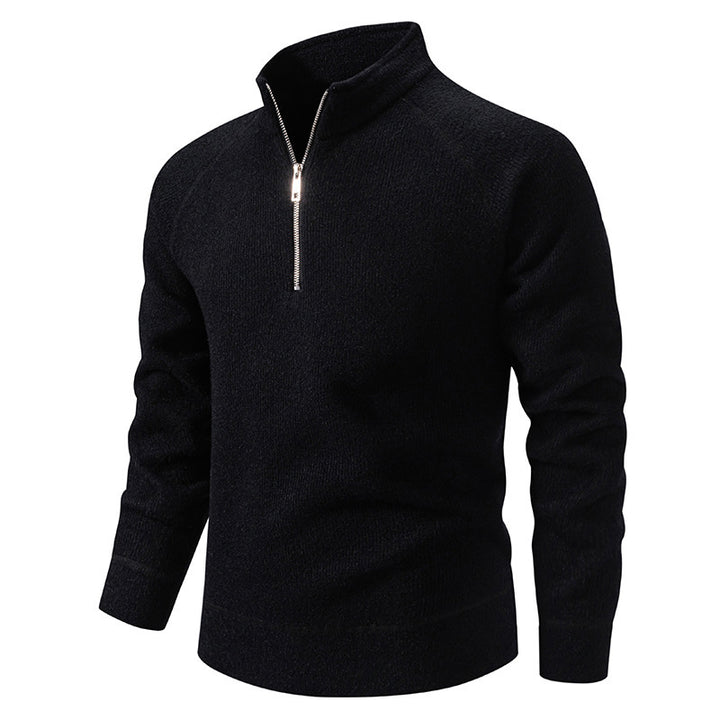 Herren Rollkragenpullover mit modernem Reißverschluss und strukturiertem Design Aliams