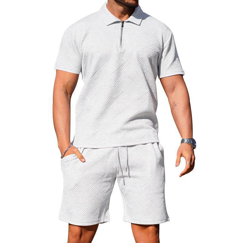 Herren sportliches Lounge-Set mit Poloshirt und Shorts im eleganten Design Aliams