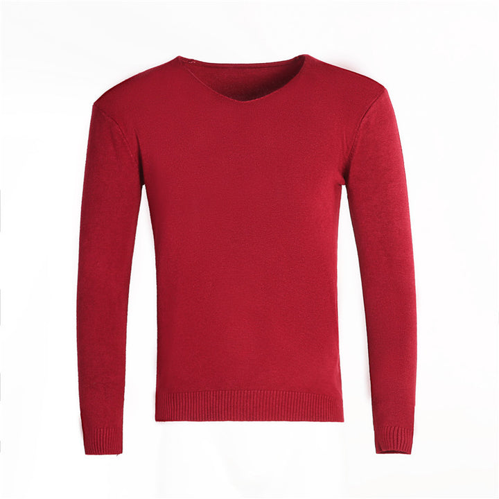 Herren klassischer V-Ausschnitt Pullover Aliams