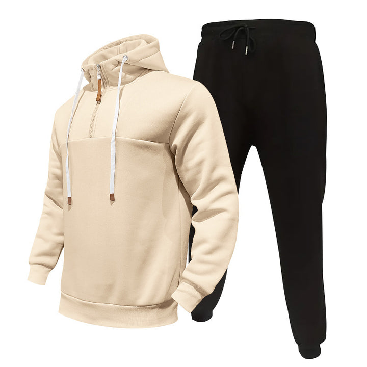 Herren sportliches Hoodie-Set mit Reißverschluss und praktischen Taschen Aliams