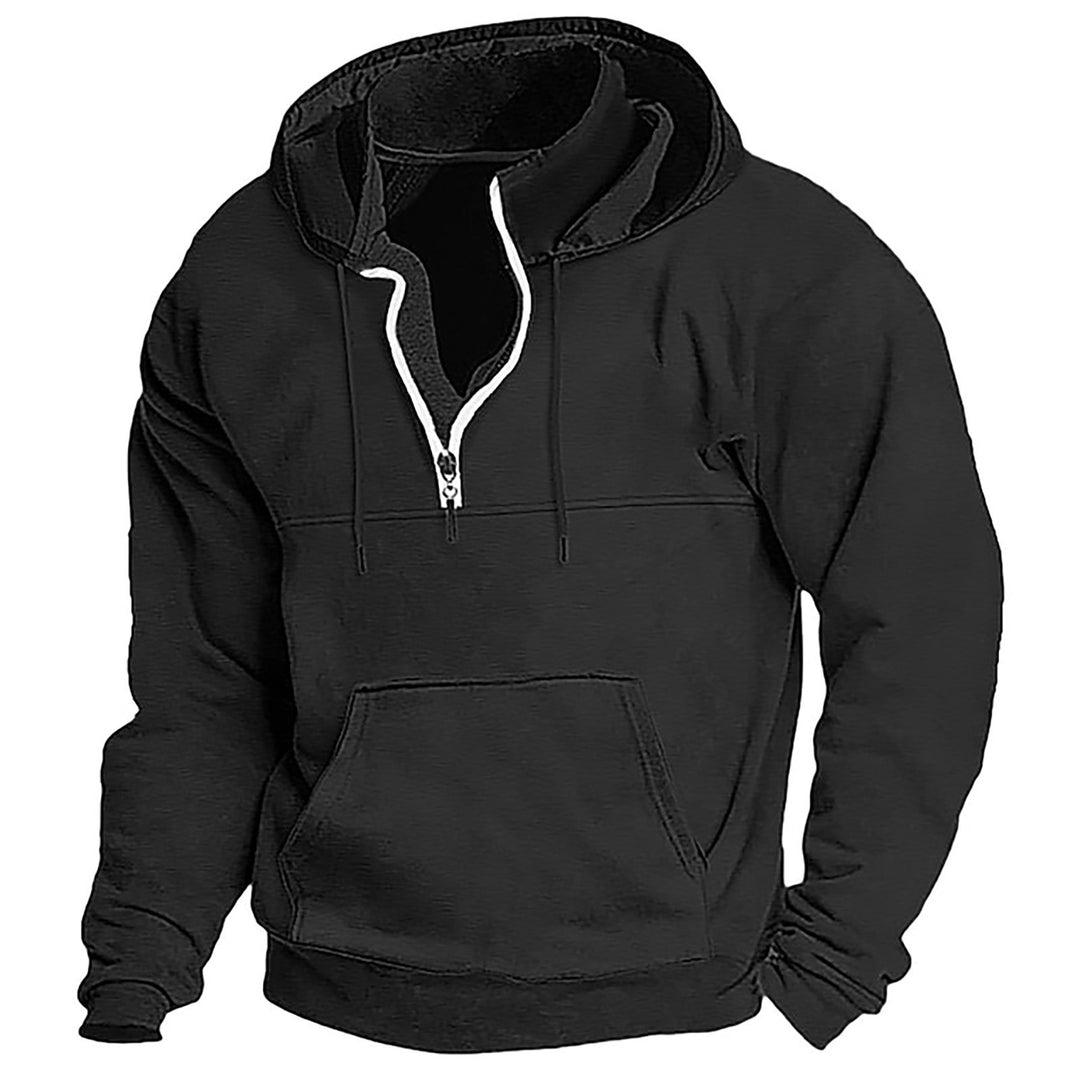 Herren Fleece Hoodie mit halbem Reißverschluss Aliams