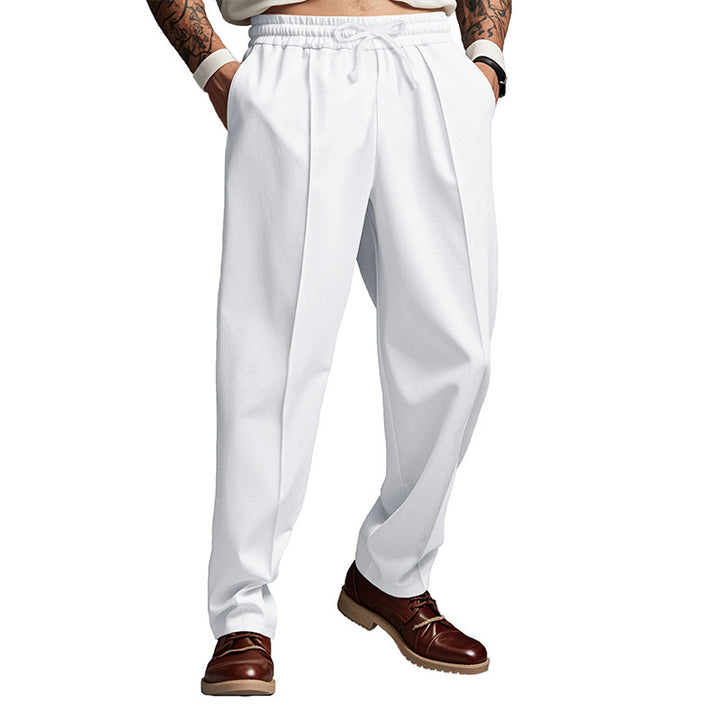 Herren Chino-Hose mit verstellbarem Bund und eleganter Faltenoptik Aliams