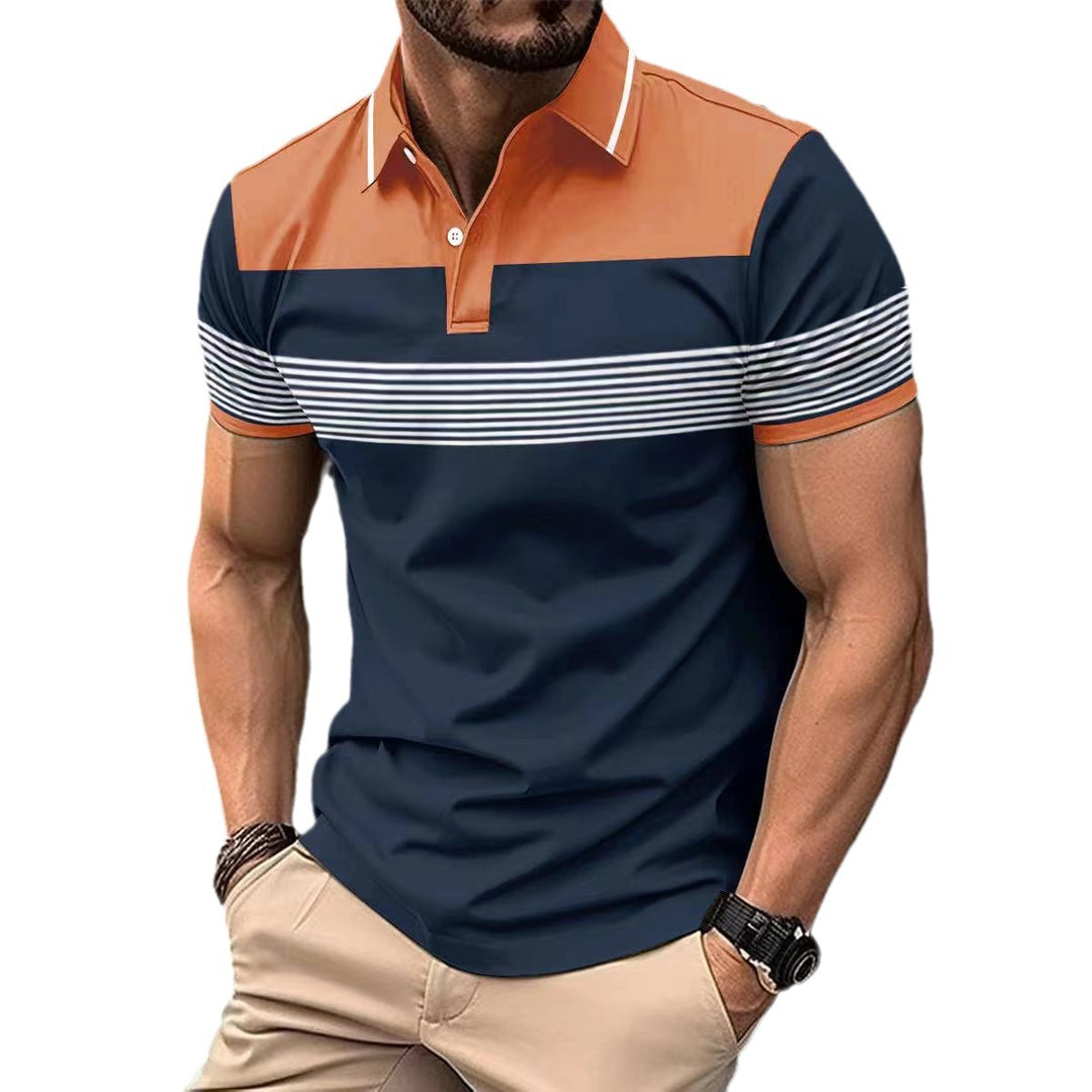 Herren Kurzarm Polohemd mit stylischem Streifenmuster und eleganten Details Aliams