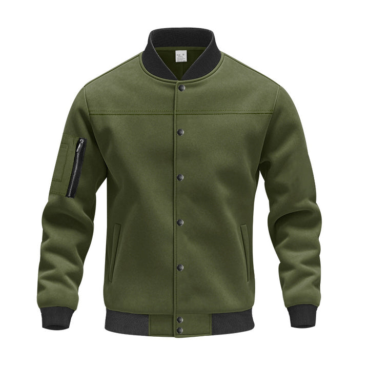 Herren stylische Collegejacke mit praktischen Taschen Aliams