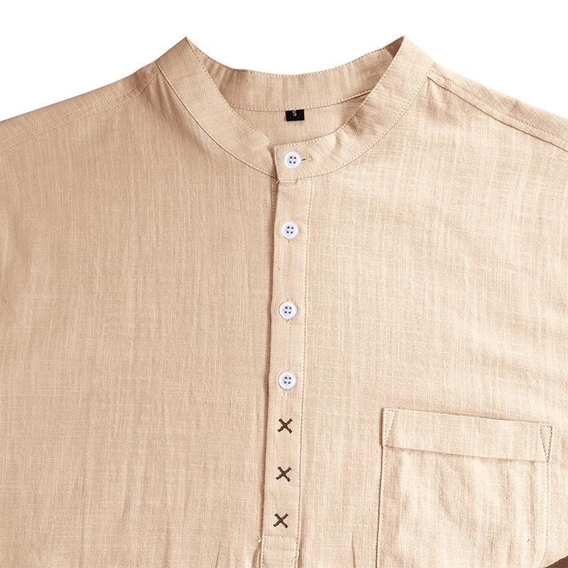 Herren Kurzarm-Henley-Shirt mit praktischer Knopfleiste und atmungsaktivem Stoff Aliams