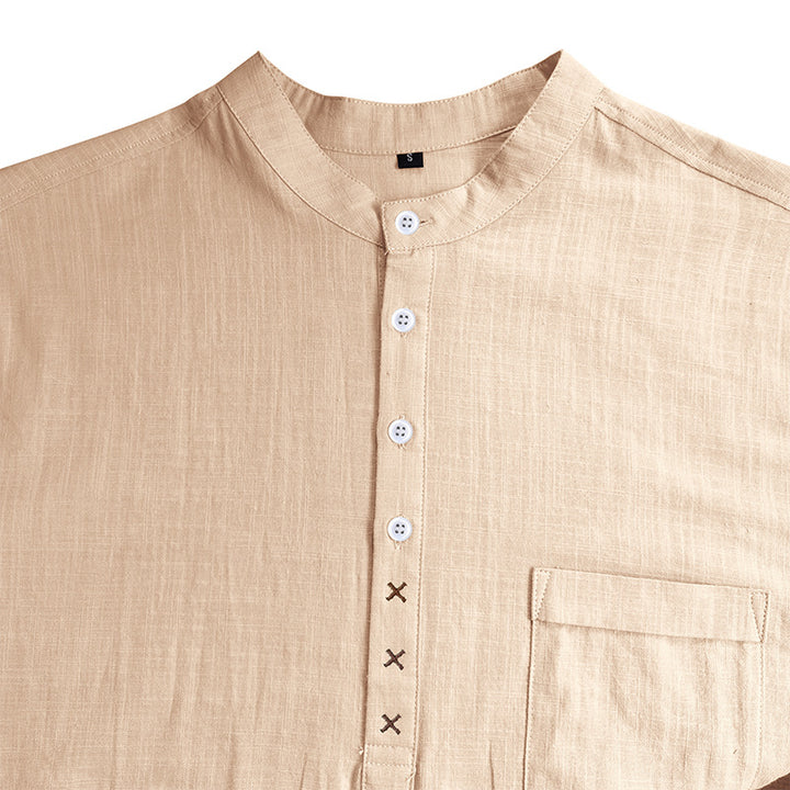 Herren Kurzarm-Henley-Shirt mit praktischer Knopfleiste und atmungsaktivem Stoff Aliams