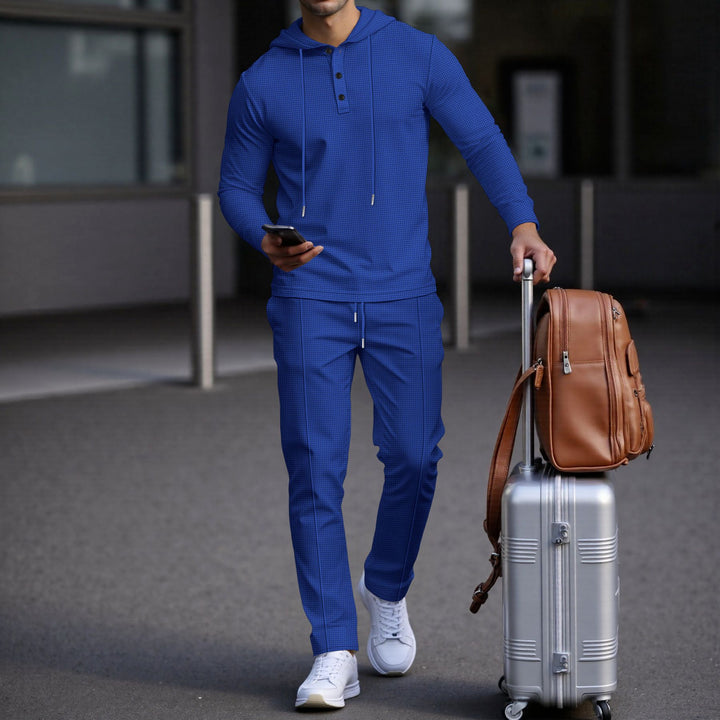 Herren sportives Hoodie und Jogginghose Set im strukturierten Design Aliams