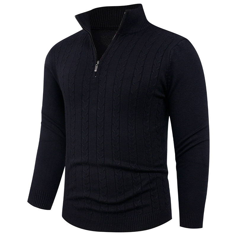 Herren Strukturierter Pullover mit ZIP-Kragen Aliams