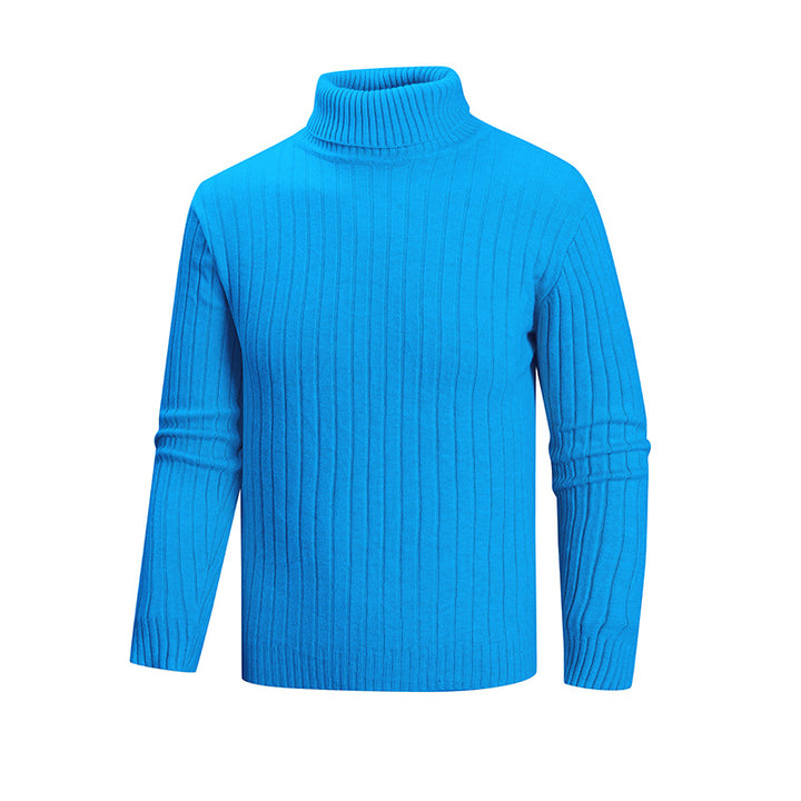 Herren eleganter Pullover mit hohem Kragen und feiner Rippenstruktur Aliams