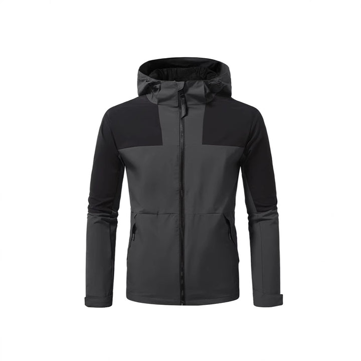 Herren Windbreaker Jacke mit verstellbarem Kapuzenkragen und seitlichen Taschen Aliams