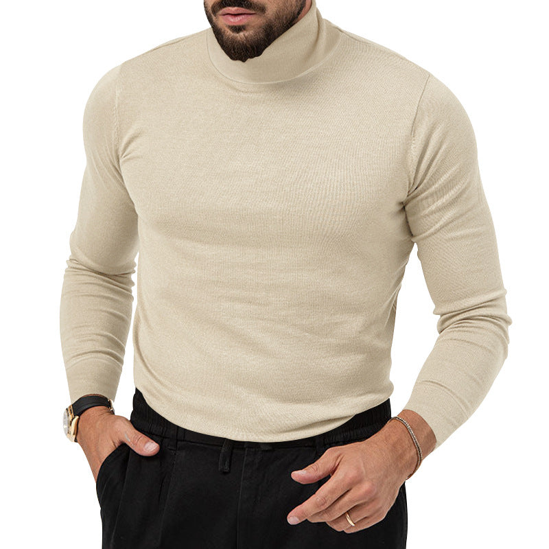 Herren Rollkragenpullover aus feiner, atmungsaktiver Wolle mit elegantem Schnitt Aliams
