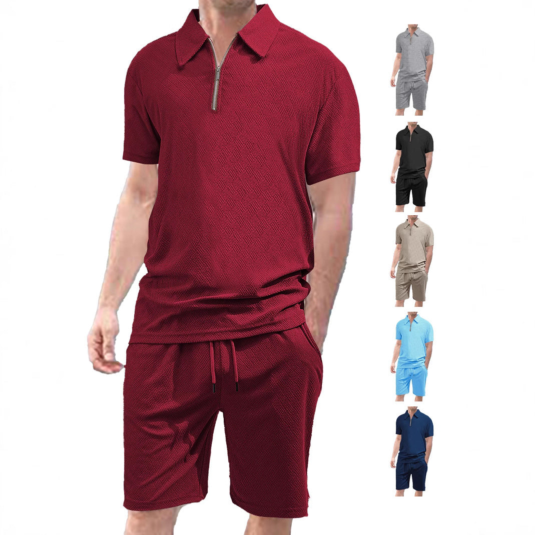 Herren Sportliches Kurzarm-Set mit hochwertiger Struktur Aliams