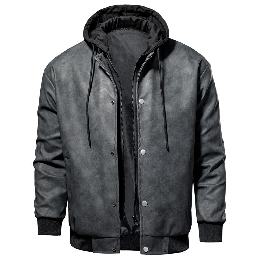 Herren Bomberjacke mit abnehmbarer Kapuze und wärmendem Innenfutter Aliams
