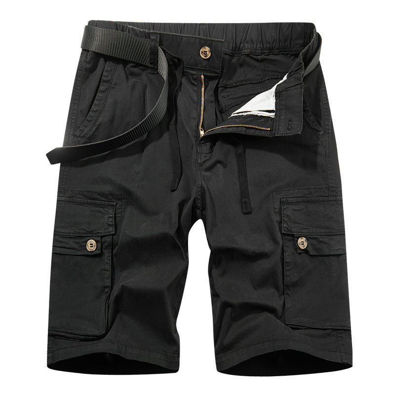 Herren robuste Cargoshorts mit elastischem Bund und multifunktionalen Taschen Aliams