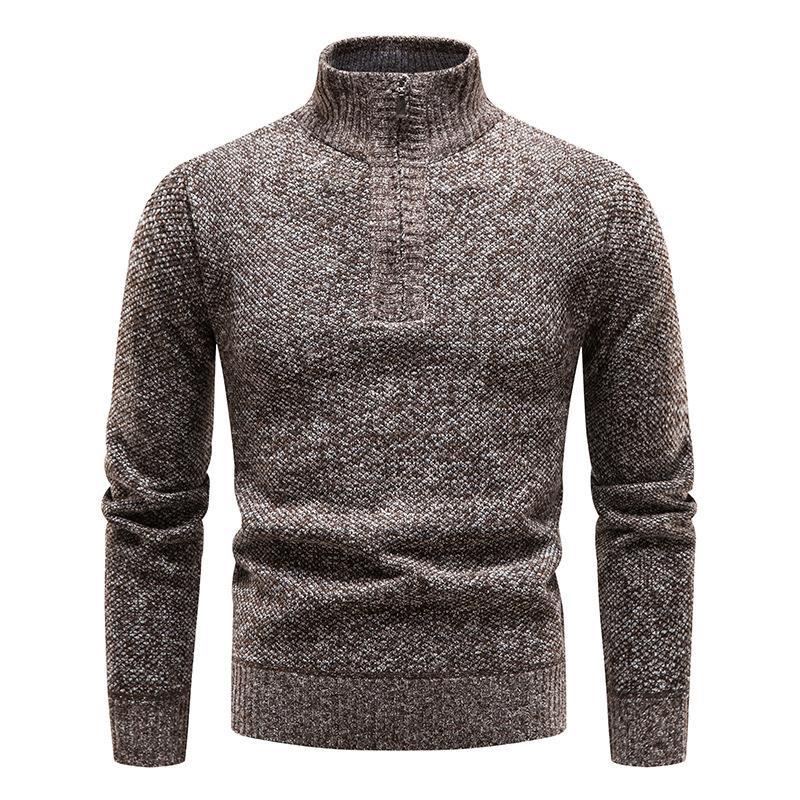 Herren Pullover mit halbem Reißverschluss und strukturiertem Design Aliams