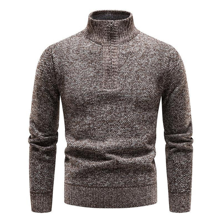 Herren Pullover mit halbem Reißverschluss und strukturiertem Design Aliams