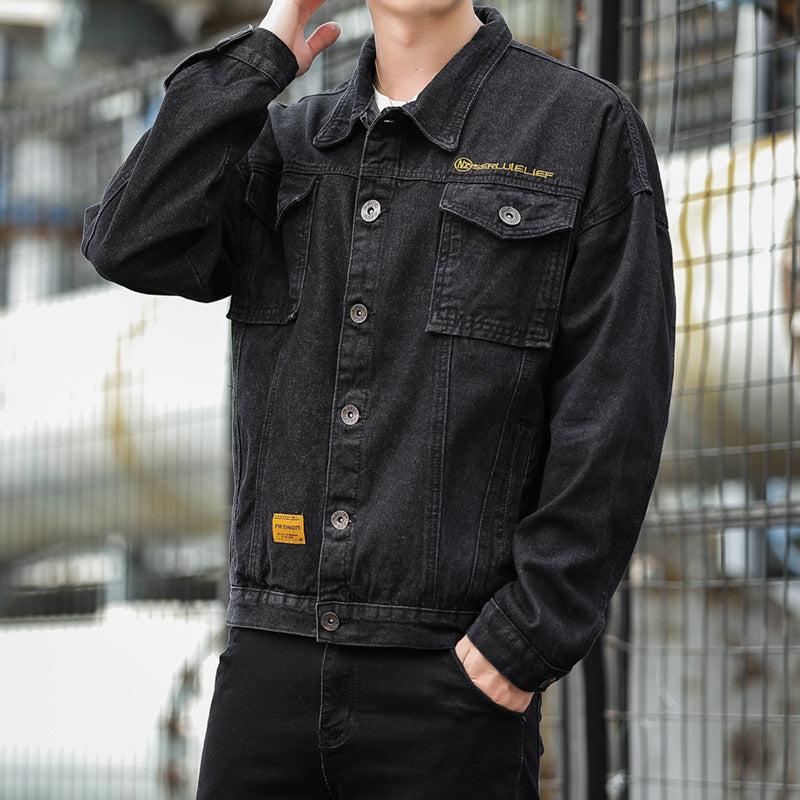 Herren Denimjacke im lässigen Stil mit funktionalen Pattentaschen und robustem Design Aliams