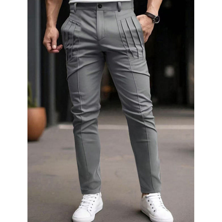 Herren stylische Slim-Fit Anzughose mit plissiertem Design Aliams