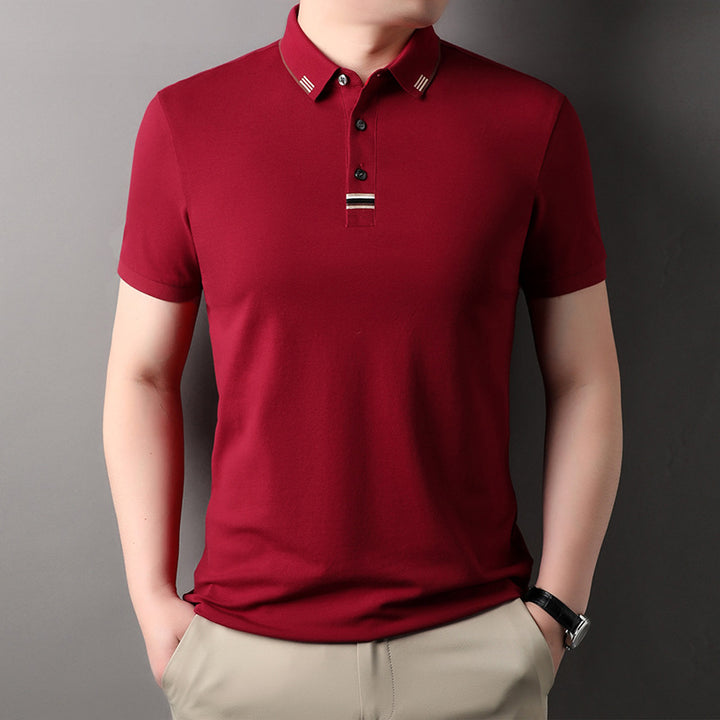 Herren Poloshirt mit strukturierter Piqué-Oberfläche und eleganten Kontrastdetails Aliams