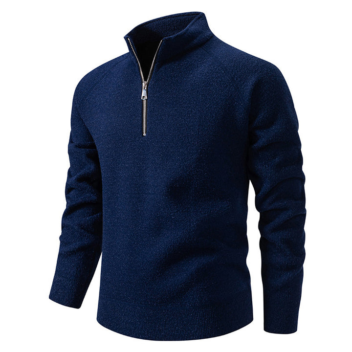 Herren Rollkragenpullover mit modernem Reißverschluss und strukturiertem Design Aliams