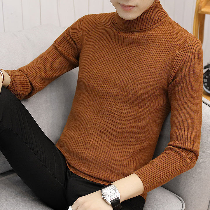 Herren Eleganter Rippstrick Rollkragenpullover Aliams