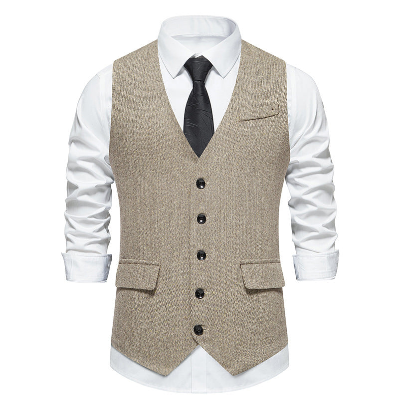 Herren elegante Weste mit feinen Knopfdetails Aliams