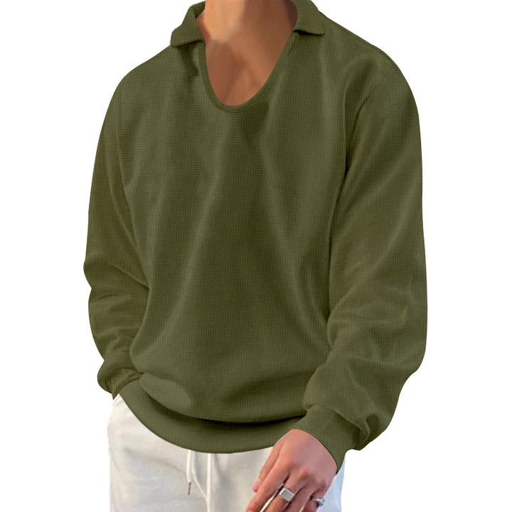 Herren Freizeitpullover mit lässigem Stehkragen und strukturiertem Design Aliams