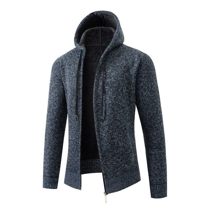Herren gefütterte Strickjacke mit Kapuze Aliams
