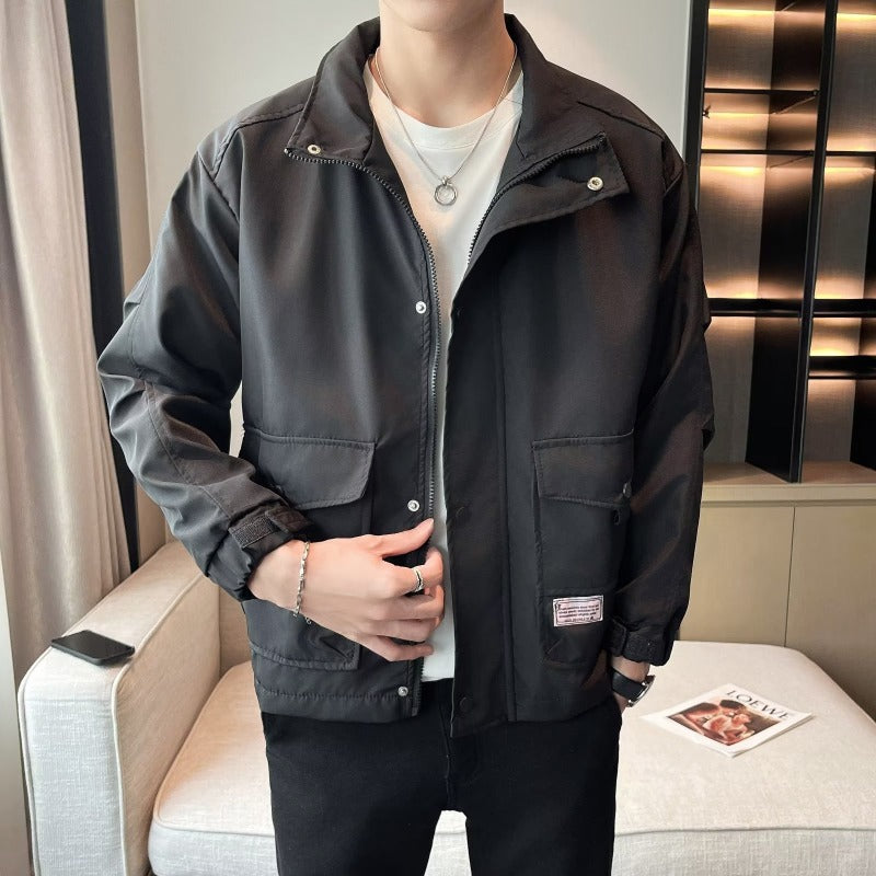 Unisex modische Utility-Jacke mit hohem Kragen Aliams