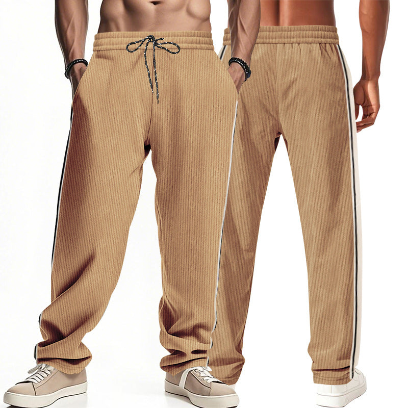 Herren Bequeme Freizeithose mit seitlichen Streifen und elastischem Bund Aliams