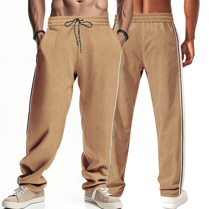 Herren Bequeme Freizeithose mit seitlichen Streifen und elastischem Bund Aliams