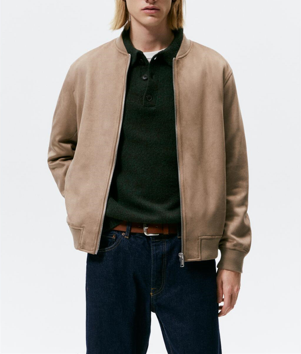 Herren Casual Elegante Sweatjacke mit Rundhalsausschnitt und seitlichen Eingrifftaschen Hedi-Mode