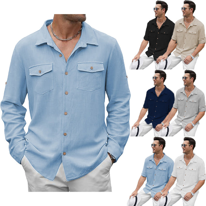 Herren Kurzarm-Hemd mit praktischen Pattentaschen und atmungsaktivem Stoff Aliams