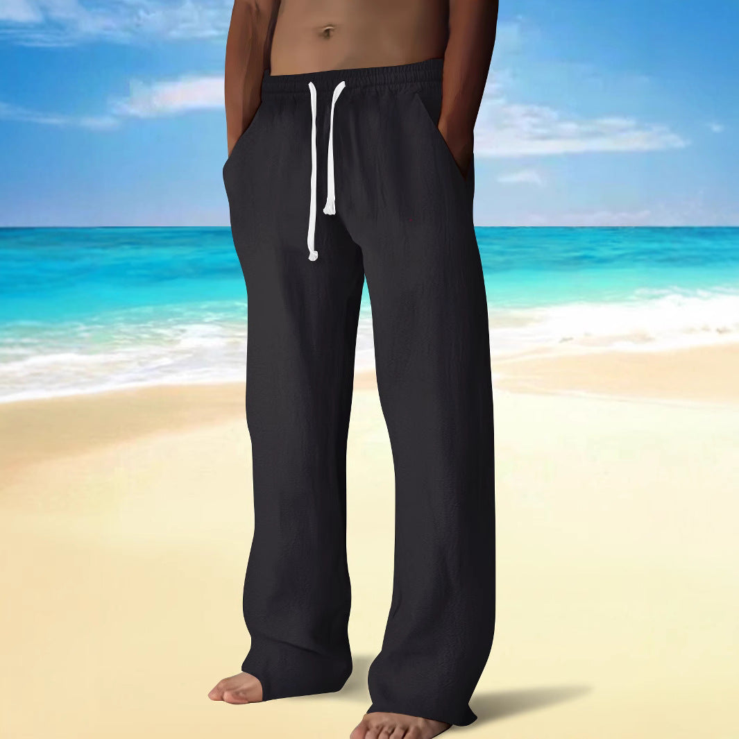Herren Bequeme Strandhose mit elastischem Bund und praktischen Seitentaschen Aliams