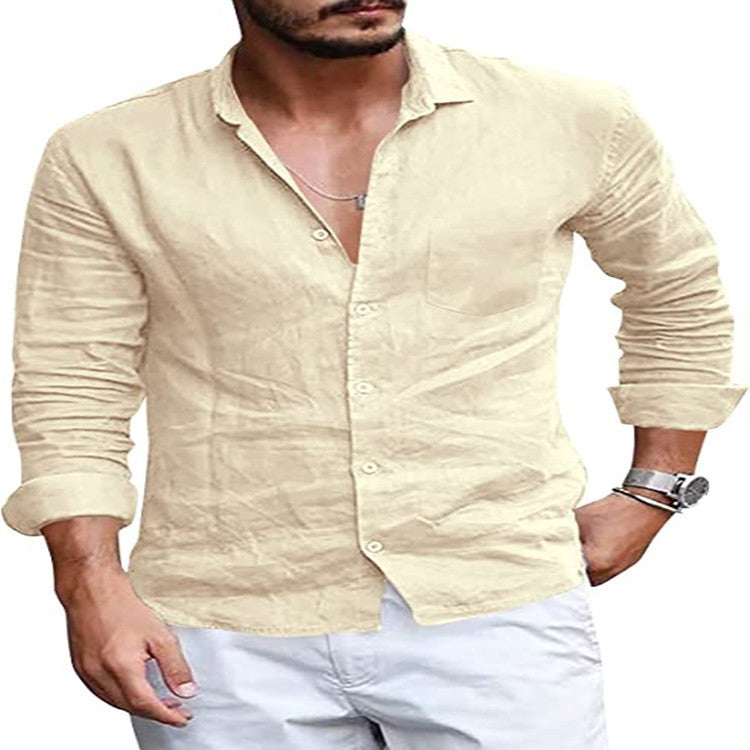 Herren Hemd aus hochwertigem Leinen mit schickem Kragen und lässigem Schnitt Aliams