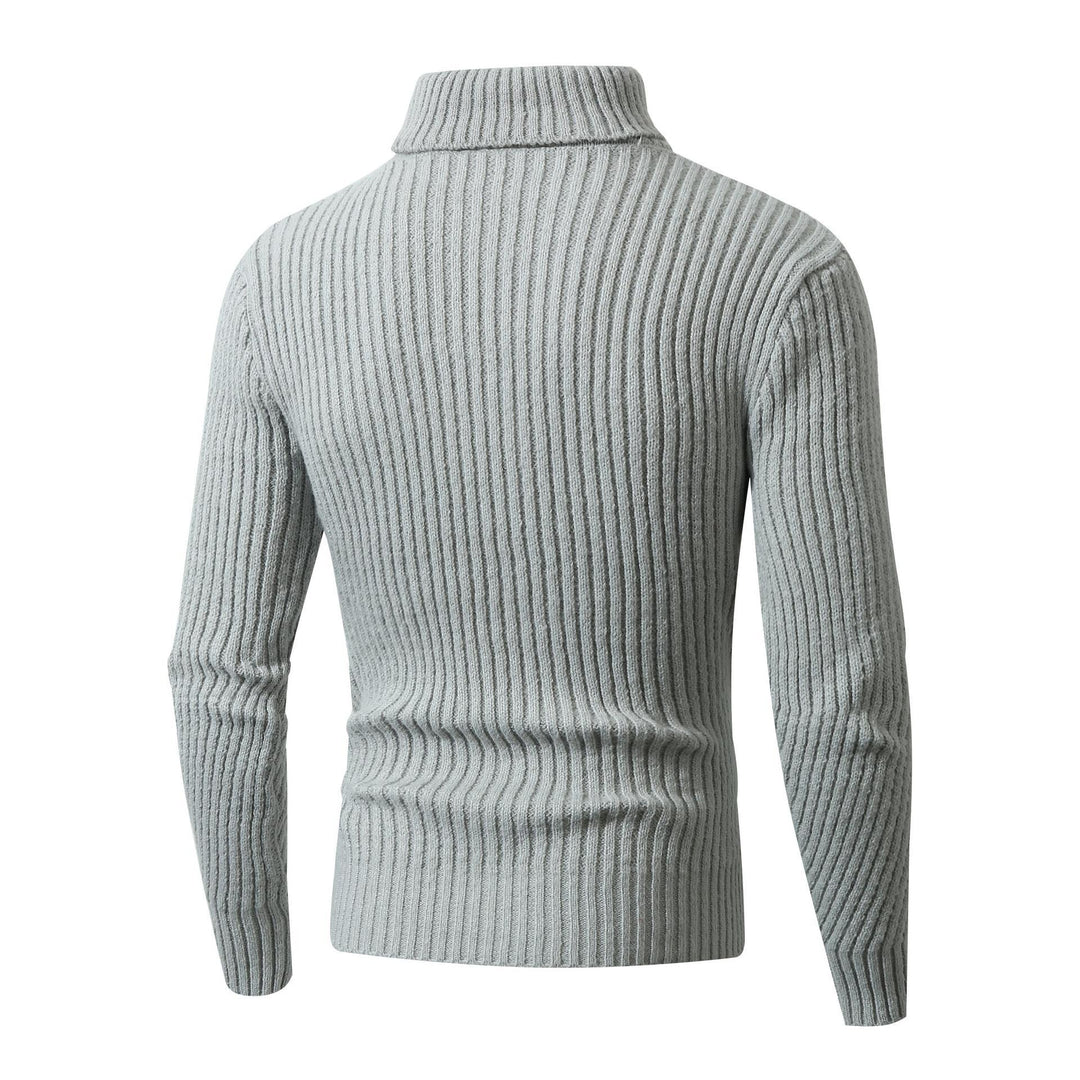 Herren Grobstrickpullover mit Stehkragen und dekorativem Strukturmuster Aliams