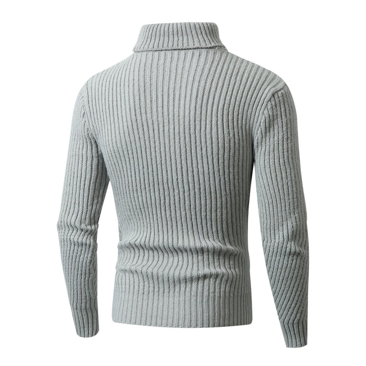 Herren Grobstrickpullover mit Stehkragen und dekorativem Strukturmuster Aliams