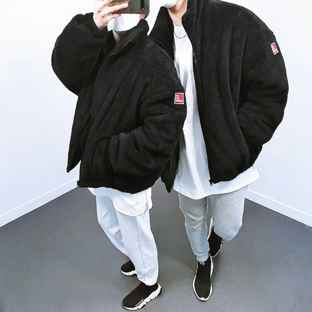 Herren Fleecejacke mit Stehkragen und praktischen Taschen Aliams