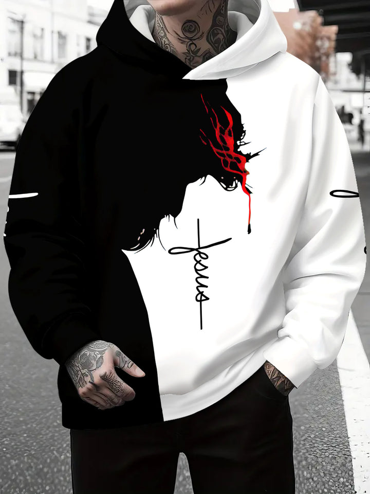 Herren Kapuzenpullover mit subtiler Farbverlauf-Optik und inspirierendem Schriftzug Aliams