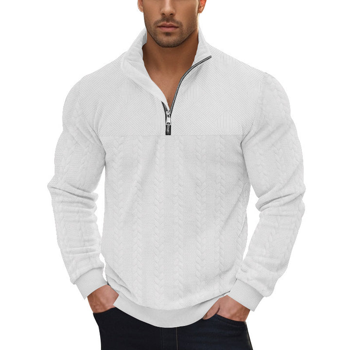 Herren Strickpullover mit modernem Reißverschluss und strukturiertem Design Aliams