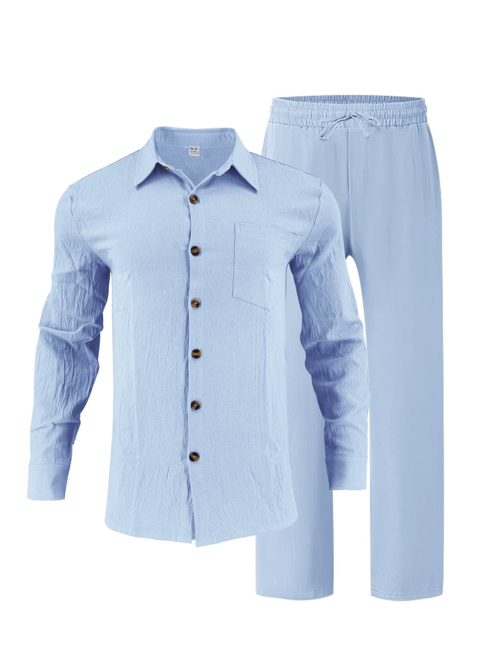 Herren elegante Hemd und Freizeithose Set Aliams