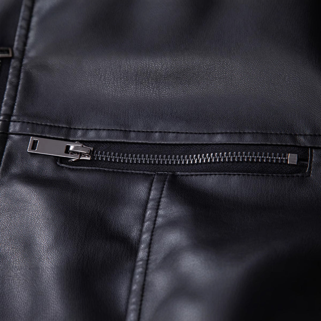 Herren Bikerjacke aus hochwertigem Kunstleder Aliams